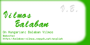 vilmos balaban business card